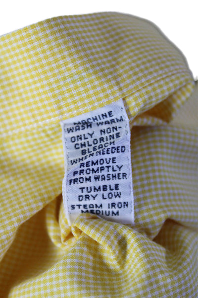 Polo Ralph Lauren Mens Yellow Printed Long Sleeve Classic Fit Dress Shirt Size16