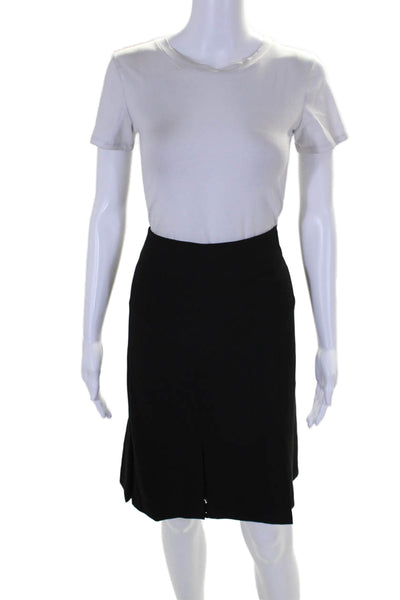 Karl Lagerfeld Womens Inverted Pleated Lace Trim A Line Skirt Black Size 14