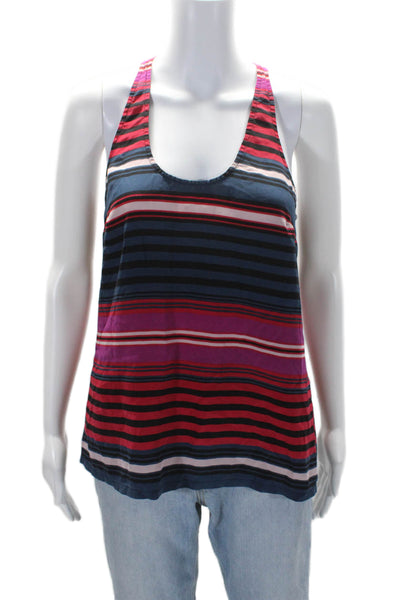 Joie Womens Striped Scoop Neck Pullover Racerback Tank Top Multicolor Size M