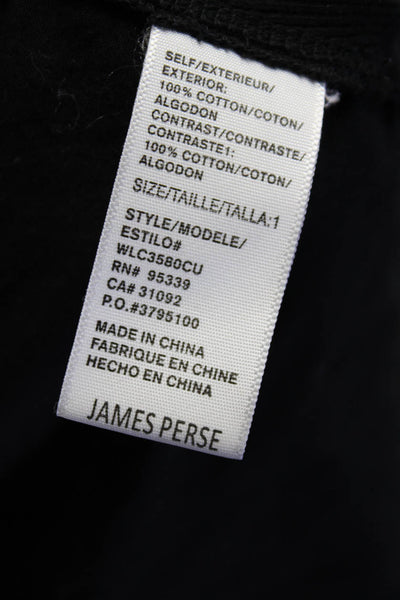 Standard James Perse Womens Black Cotton Collar Sleeveless Blouse Top Size 1