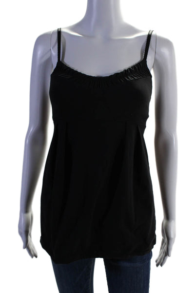 Lululemon Womens Black Ruched Scoop Neck Sleeveless Active Top Size 4