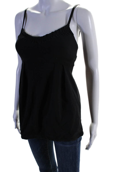 Lululemon Womens Black Ruched Scoop Neck Sleeveless Active Top Size 4