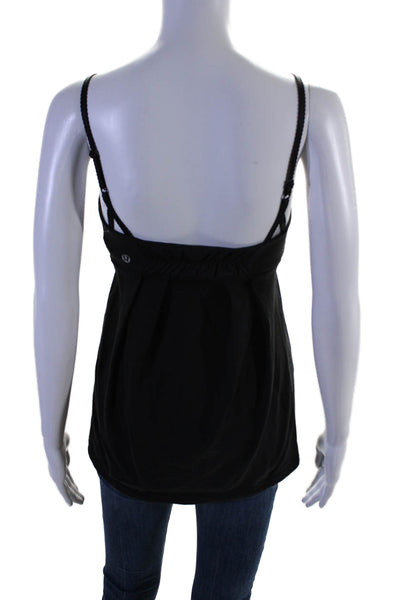 Lululemon Womens Black Ruched Scoop Neck Sleeveless Active Top Size 4