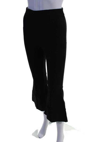 C/MEO Collective Womens Black Cotton Button Detail High Rise Flare Pants Size XS