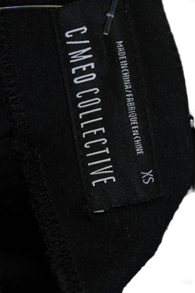 C/MEO Collective Womens Black Cotton Button Detail High Rise Flare Pants Size XS