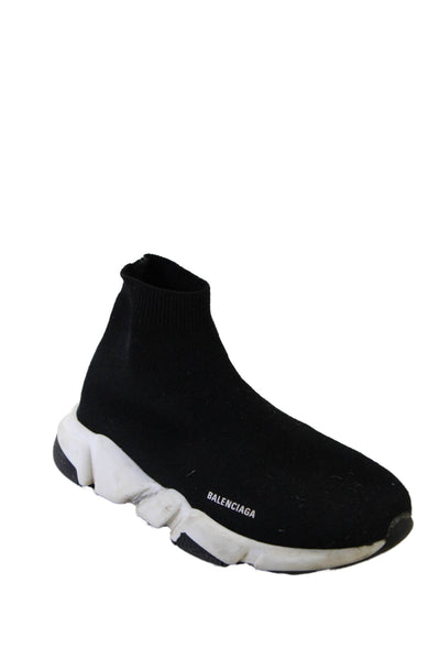 Balenciaga Kids Fabric Chunky Bottom Slide On Sock Style Sneakers Black Size 13