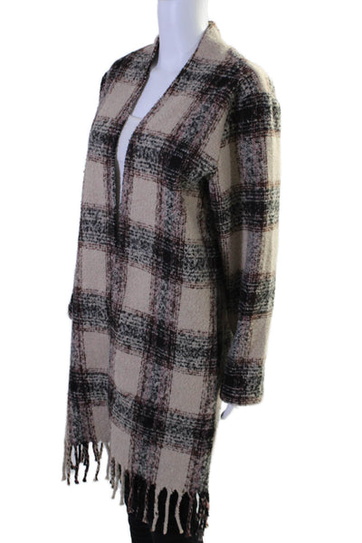 BB Dakota Steve Madden Women's Long Sleeves Open Front Plaid Jacket Size M