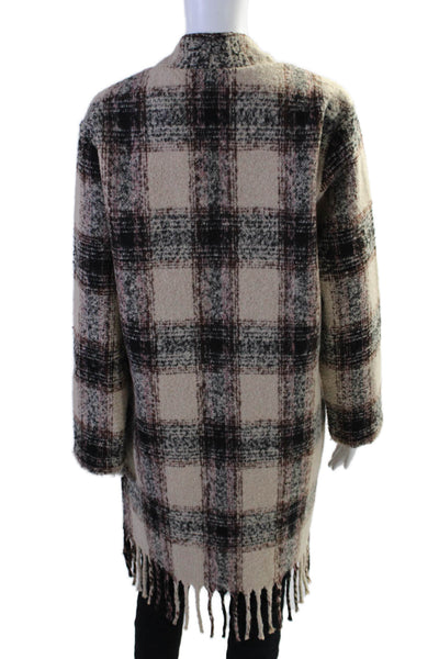 BB Dakota Steve Madden Women's Long Sleeves Open Front Plaid Jacket Size M