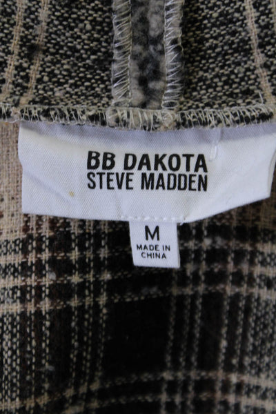 BB Dakota Steve Madden Women's Long Sleeves Open Front Plaid Jacket Size M