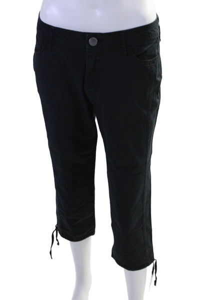 DKNY Jeans Womens Zip Front Tapered Leg Capri Pants Black Size 6 US