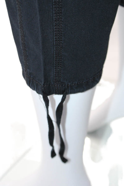 DKNY Jeans Womens Zip Front Tapered Leg Capri Pants Black Size 6 US