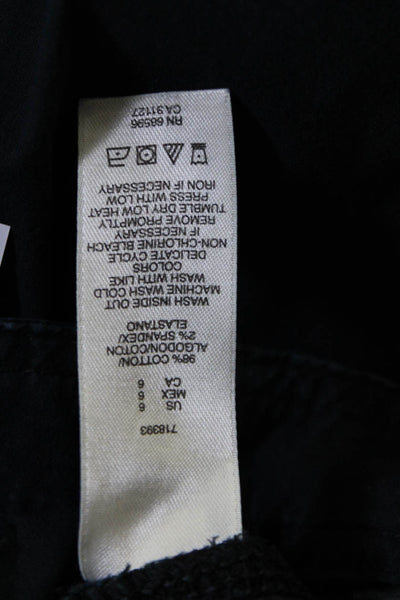 DKNY Jeans Womens Zip Front Tapered Leg Capri Pants Black Size 6 US
