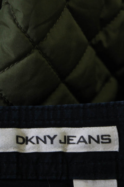DKNY Jeans Womens Zip Front Tapered Leg Capri Pants Black Size 6 US