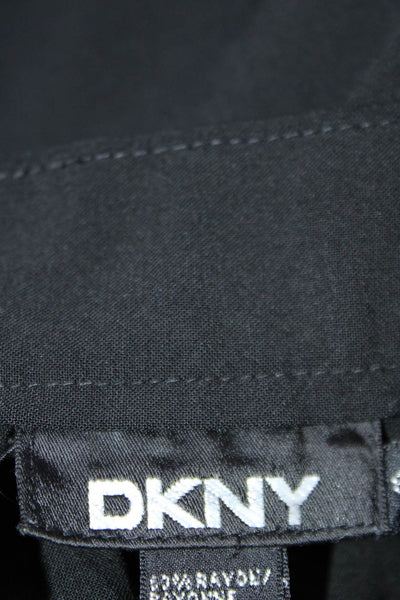 DKNY Womens Zip Front Tapered Leg Pleated Dress Pants Black Size 6