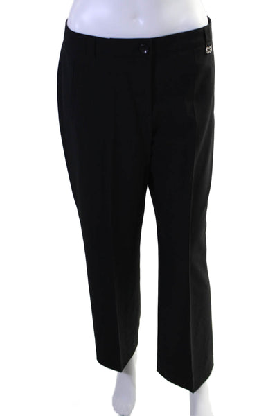 Escada Golf Womens Flat Zip Front Tapered Leg Pants Black Size 38