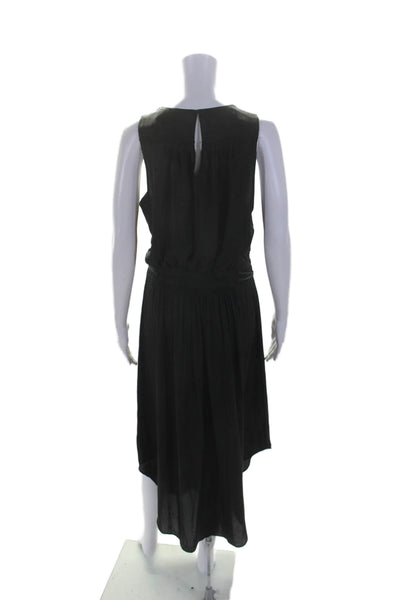 Ramy Brook Womens Black V-Neck Tie Waisted Sleeveless Shift Dress Size M