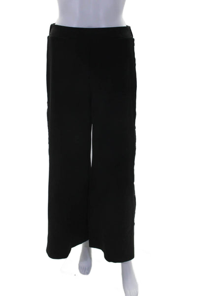 Jonathan Simkhai X Carbon38 Womens Black Button Detail Wide Leg Pants Size M