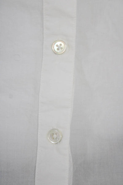Standard James Perse Womens Cotton Collared Button Sleeveless Blouse White Size