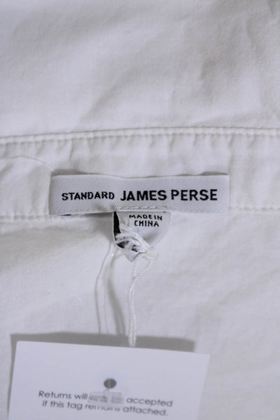 Standard James Perse Womens Cotton Collared Button Sleeveless Blouse White Size