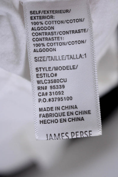 Standard James Perse Womens Cotton Collared Button Sleeveless Blouse White Size