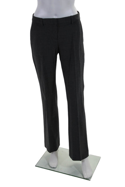 Theory Womens Mid Rise Creased Max C3 Sevona Dress Pants Gray Wool Size 2