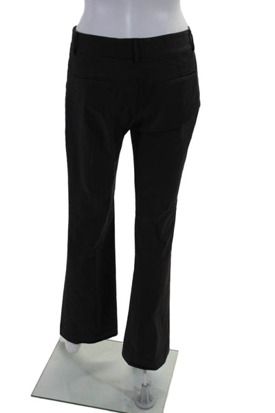 Theory Womens Creased Wide Leg Dress Pant Trousers Charcoal Gray Wool Size 2