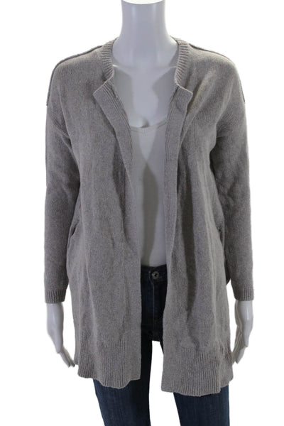 James Perse Womens Cotton Textured Long Sleeved Cardigan Sweater Gray Size 0