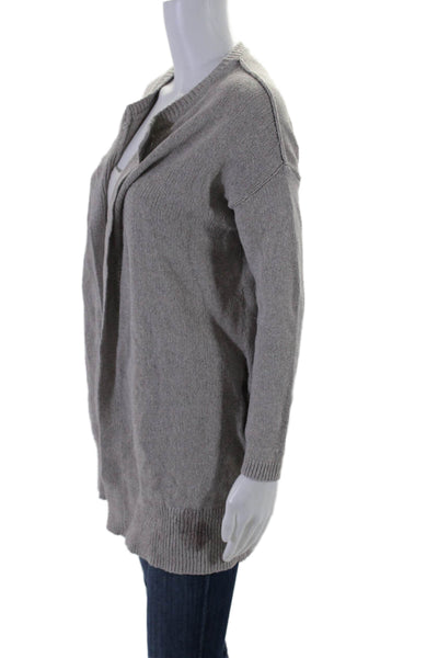 James Perse Womens Cotton Textured Long Sleeved Cardigan Sweater Gray Size 0