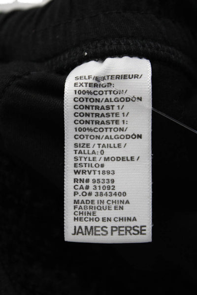 James Perse Classics Drawstring Waist Straight Leg Sweatpants Black Size 0