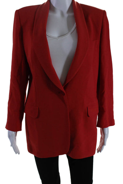 Giorgio Armani Le Collezioni Womens One Button Collared Blazer Jacket Orange 8