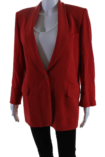 Giorgio Armani Le Collezioni Womens One Button Collared Blazer Jacket Orange 8