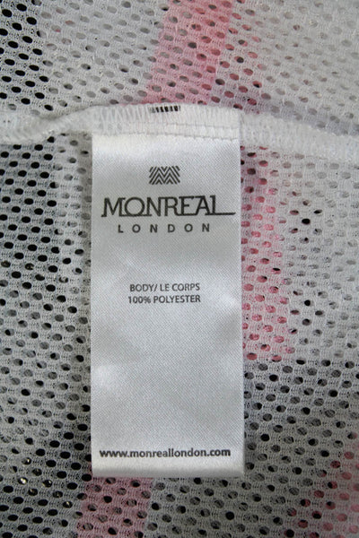 Monreal London Womens Mesh Striped Tank Top Skirt Set White Multi Size Medium