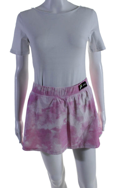 Fila x MSGM Womens Crew Neck Tie Dyed Tank Top Skort Set Pink White Size Medium