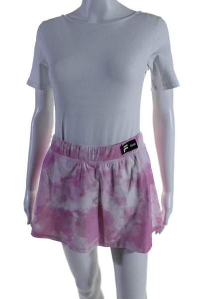 Fila x MSGM Womens Crew Neck Tie Dyed Tank Top Skort Set Pink White Size Medium