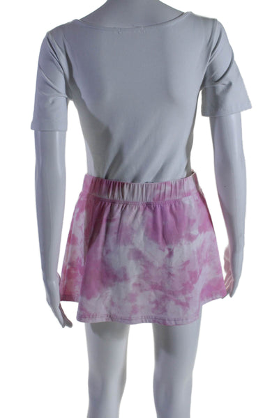 Fila x MSGM Womens Crew Neck Tie Dyed Tank Top Skort Set Pink White Size Medium