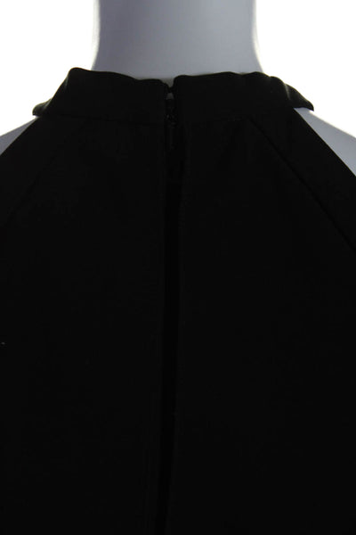 Carmen Marc Valvo Womens Cold Shoulder Short Sleeves Dress Black Size 2