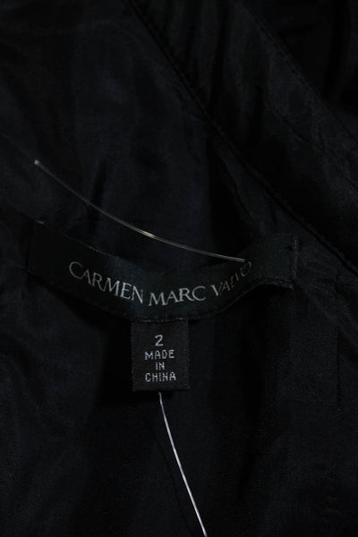 Carmen Marc Valvo Womens Cold Shoulder Short Sleeves Dress Black Size 2