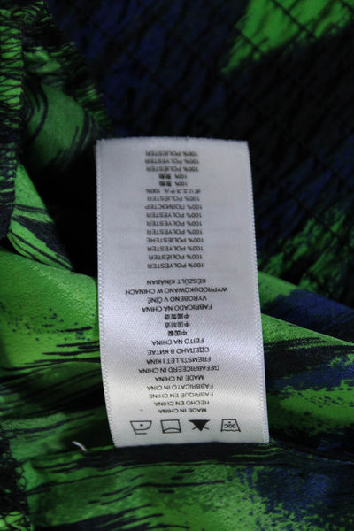 Michael Michael Kors Womens Sleeveless Scoop Neck Abstract Blouse Green Small