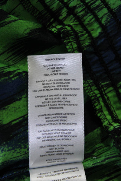 Michael Michael Kors Womens Sleeveless Scoop Neck Abstract Blouse Green Small