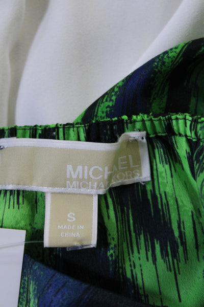 Michael Michael Kors Womens Sleeveless Scoop Neck Abstract Blouse Green Small