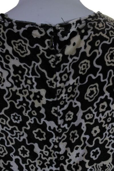Rosetta Getty Womnens Floral Print A Line Dress Black Beige Size Extra Small