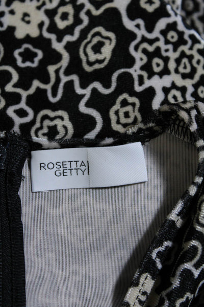 Rosetta Getty Womnens Floral Print A Line Dress Black Beige Size Extra Small