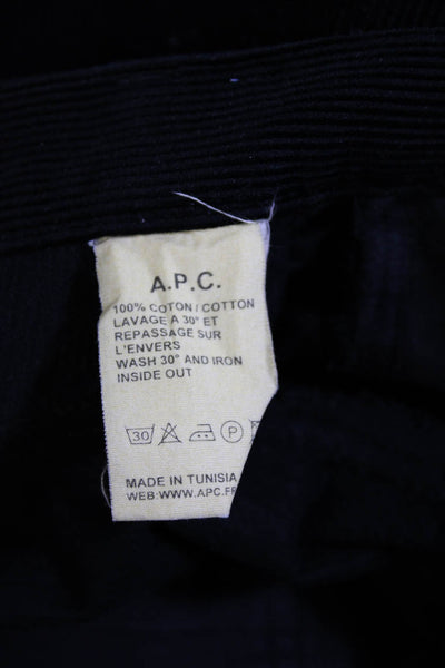 A.P.C. Womens Cotton Corduroy 5 Pocket Button Fly Mid-Rise Pants Black Size 30