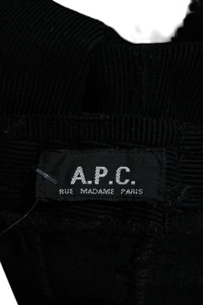 A.P.C. Womens Cotton Corduroy 5 Pocket Button Fly Mid-Rise Pants Black Size 30