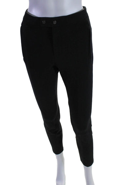 Vince Womens Stretch Two Pocket Mid-Rise Skinny Pants Trousers Black Size10