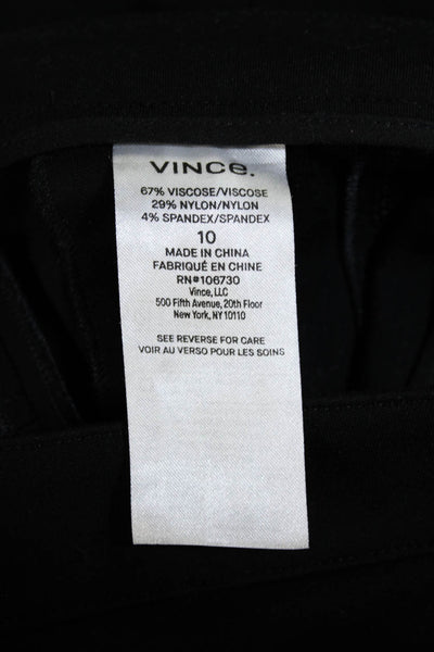 Vince Womens Stretch Two Pocket Mid-Rise Skinny Pants Trousers Black Size10