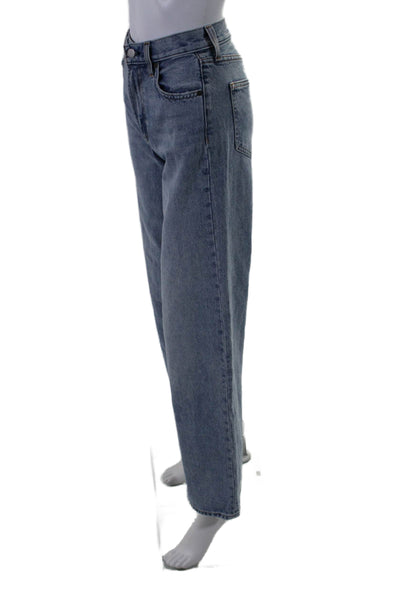 Denim Forum Womens The Farrah High Rise Wide Leg Jeans Blue Cotton Size 23