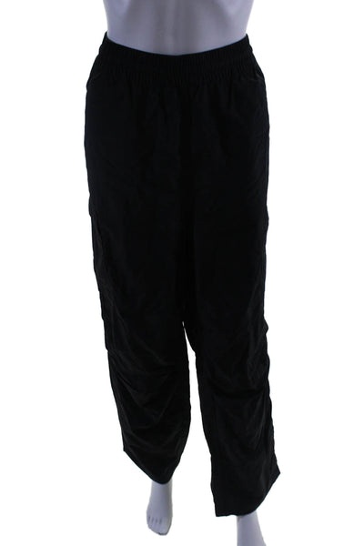 Spiritual Gangster Womens Elastic Waist High-Rise Cargo Pants Black Size L