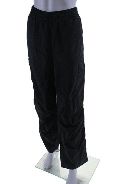 Spiritual Gangster Womens Elastic Waist High-Rise Cargo Pants Black Size L