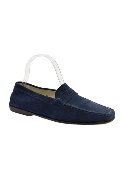 Tods Womens Suede Textured Slip On Casual Oxford Flats Navy Size EUR 38